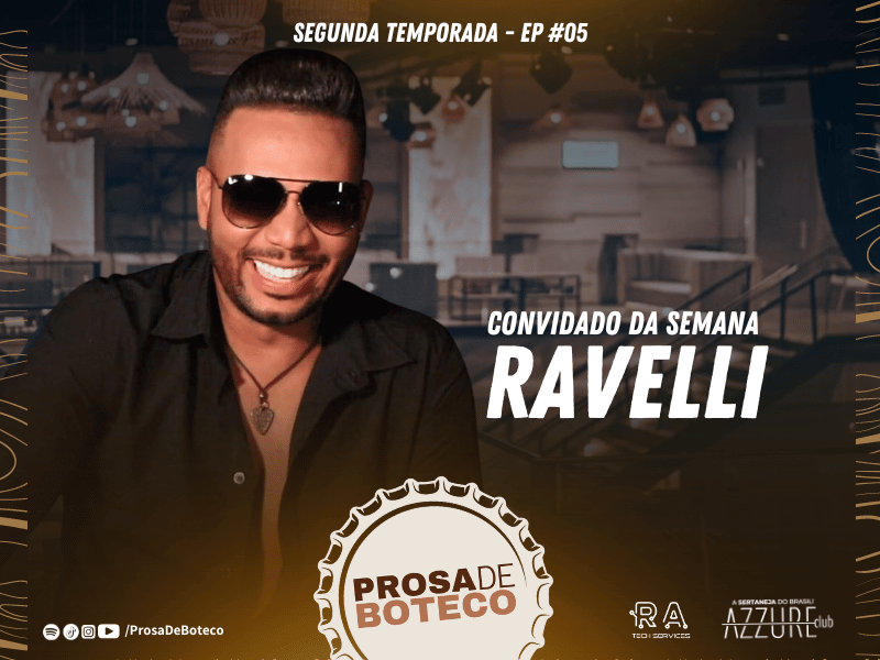 Imagem JPG, Cantor Ravelli é o quinto convidado da segunda temporada do Prosa de Boteco