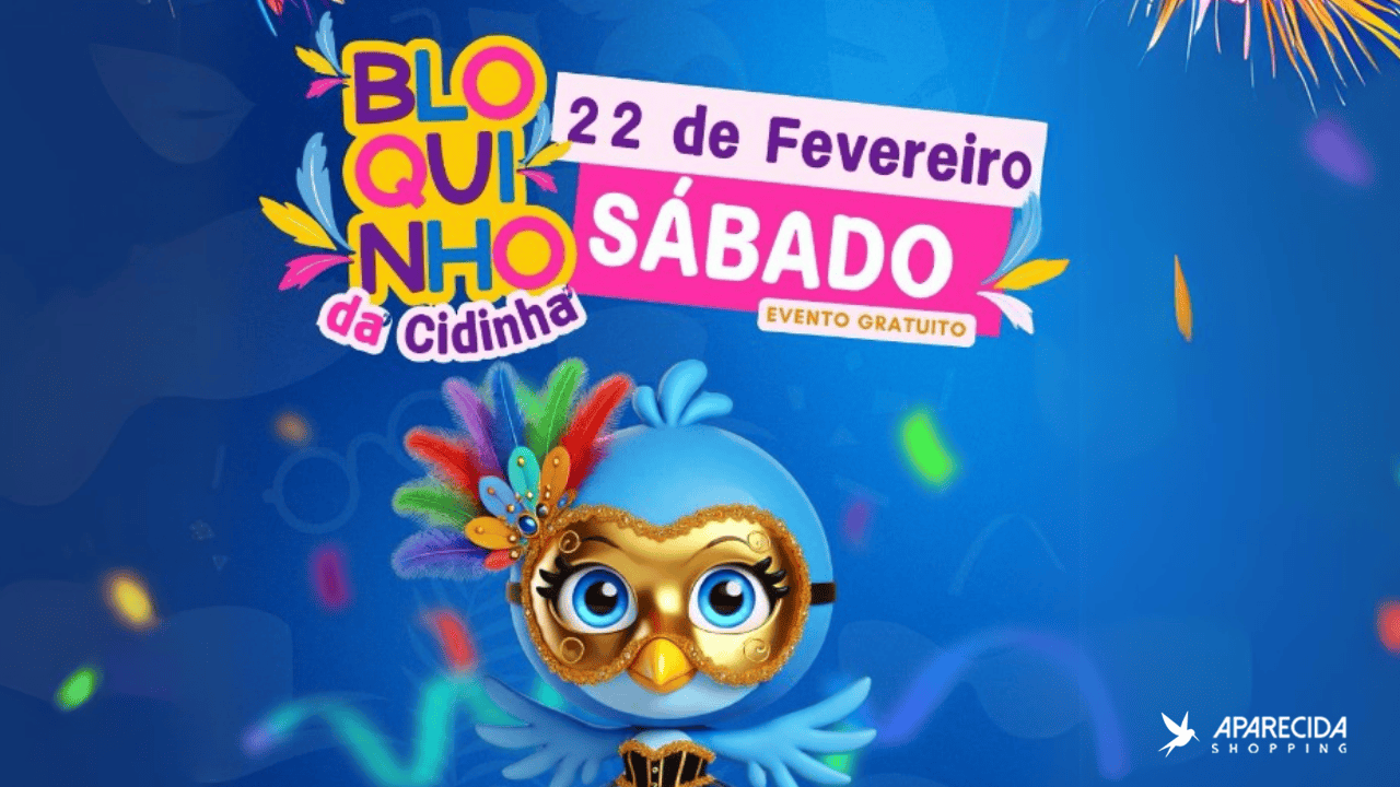 Imagem JPG, Bloquinho da Cidinha promete agitar o Aparecida Shopping com muita folia e diversão!