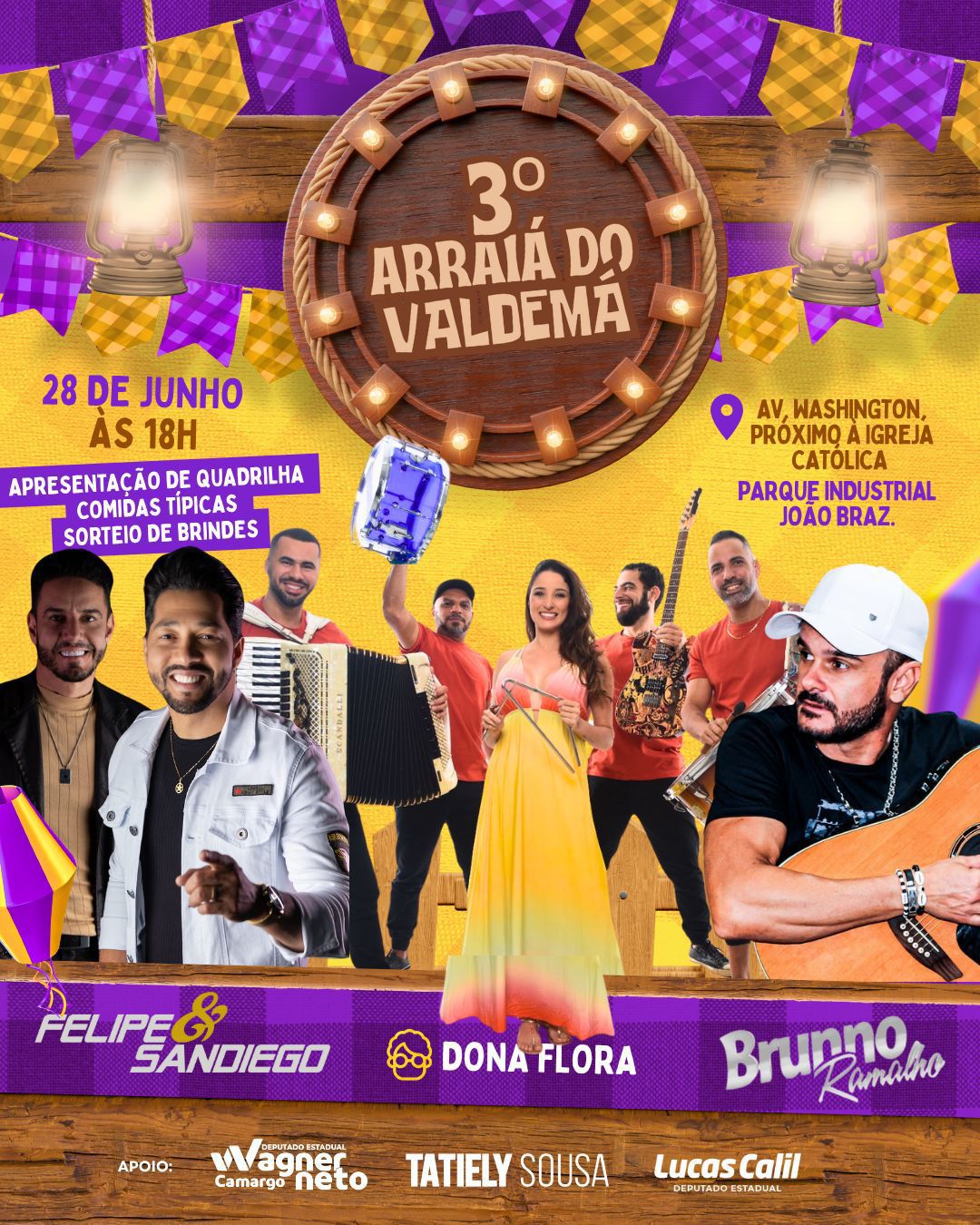 Imagem JPG, Vem aí o Terceiro Arraiá do Valdemar: música, alegria e tradição em Goiânia!